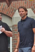 BVB-Markenbotschafter Roman Weidenfeller zu Gast auf dem UE-Campus in Iserlohn, hier zusammen mit Sportjournalist Mirko Heintz und Prof. Thomas Rieger, Professor für Sportmanagement an der UE - Foto UE