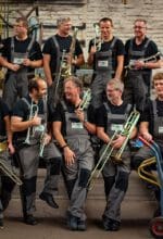Die Männer aus der Blechwerkstatt als eines von zehn renommierten Blas-Ensembles aller Couleur zeigen, was als Blechblasinstrumenten alles durchgehen kann. Foto - Blechwerkstatt.