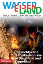 Mit der kostenlosen Übersichtskarte von WasserEisenLand können spannende Technikerlebnisse in Südwestfahlen entdeckt werden - Grafik Regine Rottwinkel / WasserEisenLand e. V.