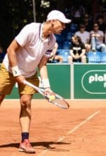 Vorjahressieger Hamad Medjedovic aus Serbien. In diesem Jahr finden die platzmann open vom 30. Juli bis 5. August auf der Tennisanlage des Lüdenscheider Tennisvereins von 1899 statt - Foto platzmann open