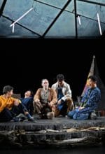 Aus der Neuinszenierung der Oper „La Bohème” im Theater Hagen. Szene mit Kenneth Mattice, Jongwoo Kim, Mario Klein, Dong-Won Seo und Insu Hwang - Foto Volker Beushausen