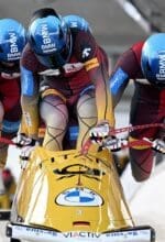 Blick ins Vorjahr: das Team Johannes Lochner bei der 4er-Bob Weltmeisterschaft der Männer am 2. März 2024 in der EisArena in Winterberg - Foto Dietmar Reker
