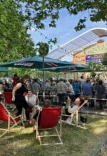 Das Spiegelzelt des Kleinkunst- und Kabarett-Festival RuhrHOCHdeutsch steht in diesem Jahr am Hochofen auf Phoenix West - Foto Festival RuhrHOCHdeutsch