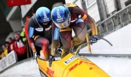 Weltcuprennen in Winterberg Zweierbob-Rennen in der Veltins-Eisarena in Winterberg. Hier eine Aufnahme aus dem Jahr 2023 - Foto Dietmar Reker / Pressefoto Veltins Eisarena